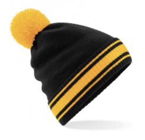 BEECHFIELD  Strickmütze Kappe Streifen Stadium Beanie Fussball Bommel