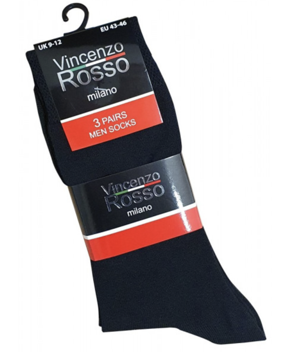 VINCENZO ROSSO® Herren Business Socken mit Softbund im 3 Paar o. 6 Paar